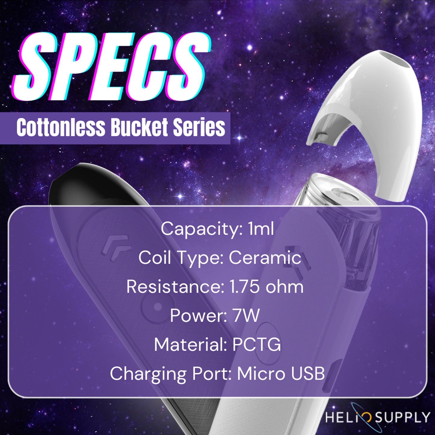 CBS Pods | Cottonless Bucket Series Disposables (Wholesale Box of 50)